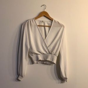 Billowy, drapery crop top